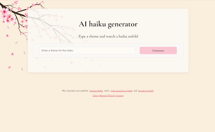 Haiku Generator Screenshot